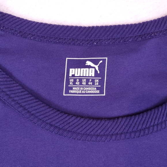 PUMA Purple Cotton Crew Neck Dry Cell Sweater - Picture 3 of 7